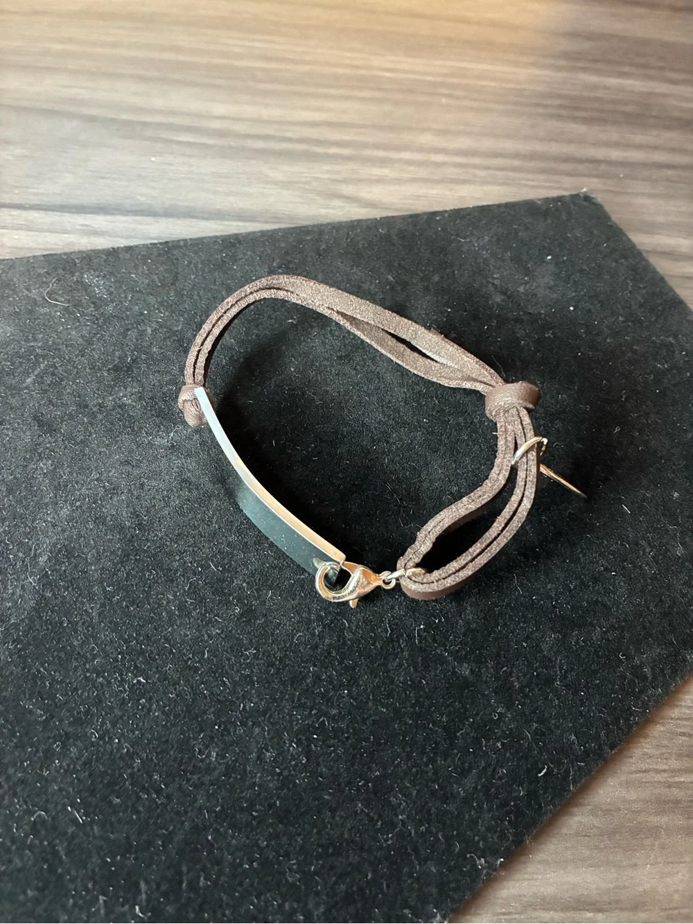 Plunder Brown Leather Bracelet w/ Silver Plate